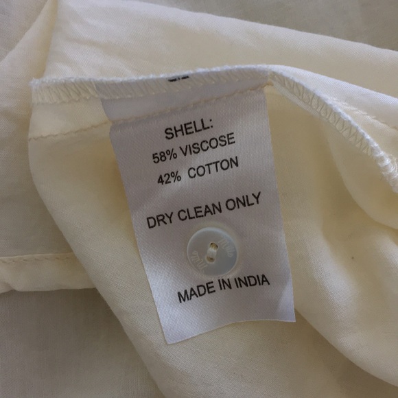 Mille Resort & Travel butter yellow semi sheer ruffle blouse M - Picture 6 of 10